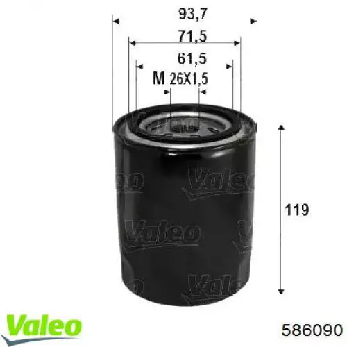 586090 VALEO Filtro de óleo