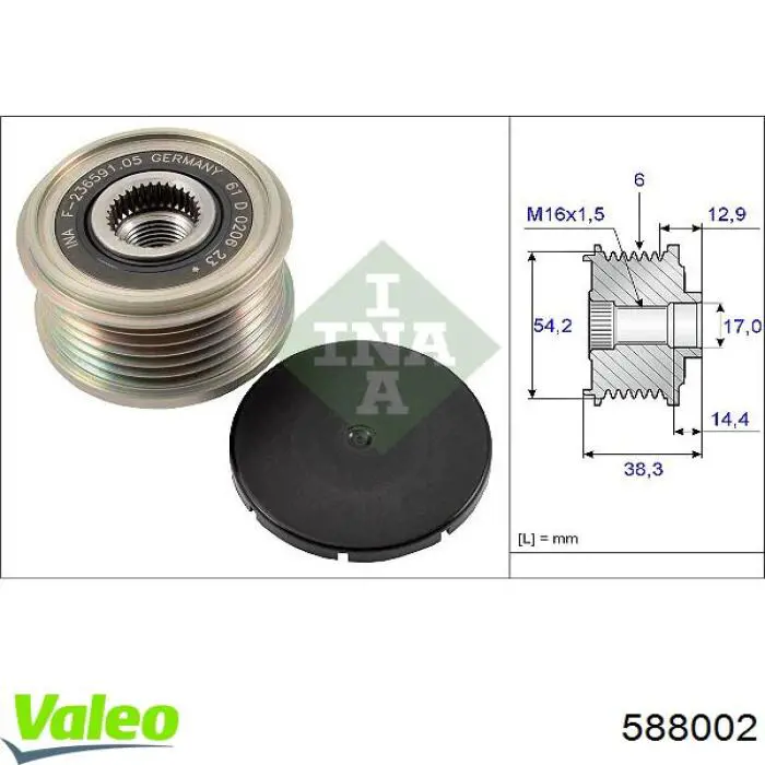 Compre 588002 VALEO Polia do gerador