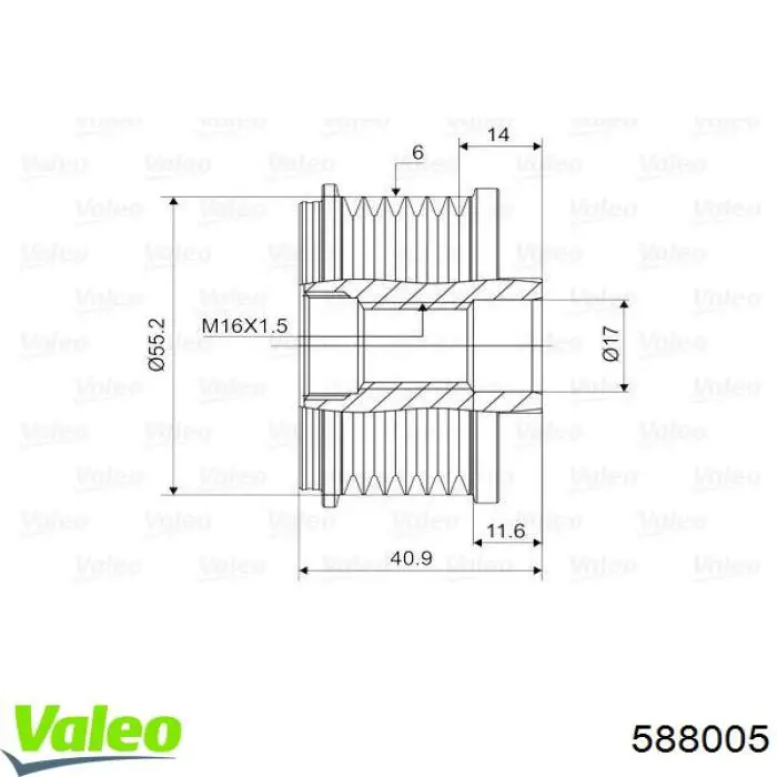 Compre 588005 VALEO Polia do gerador