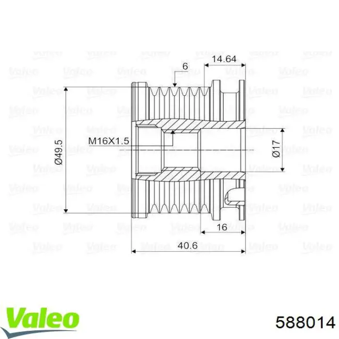 Compre 588014 VALEO Polia do gerador