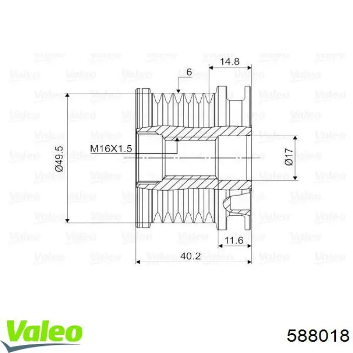 Compre 588018 VALEO Polia do gerador