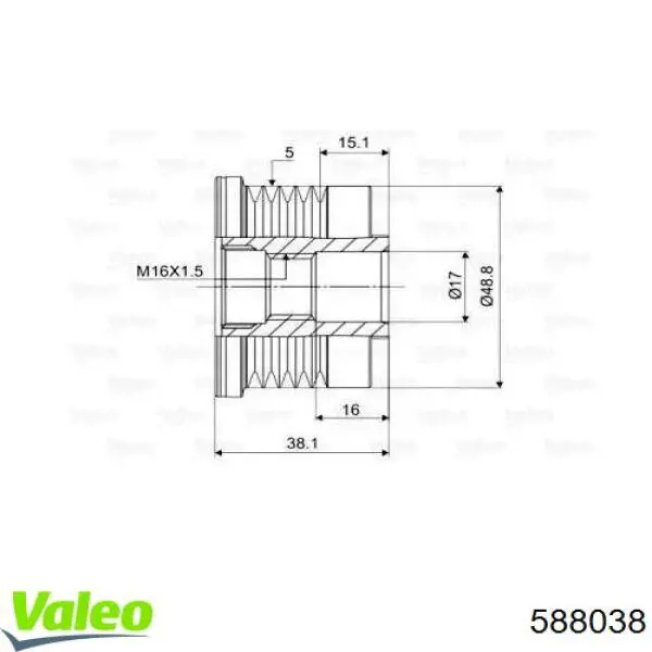 Compre 588038 VALEO Polia do gerador
