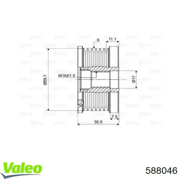 Compre 588046 VALEO Polia do gerador