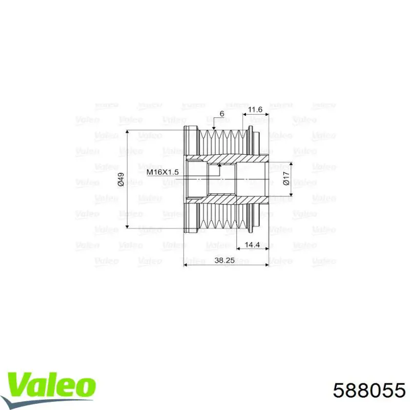 Compre 588055 VALEO Polia do gerador