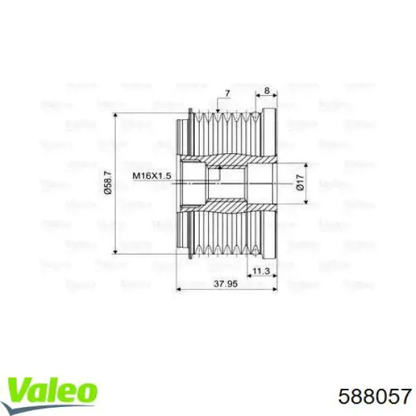Compre 588057 VALEO Polia do gerador