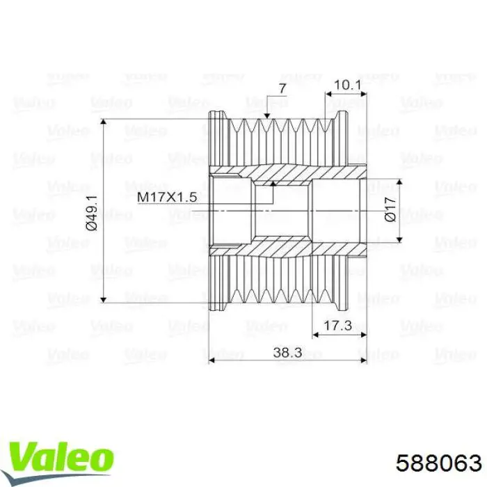 Compre 588063 VALEO Polia do gerador