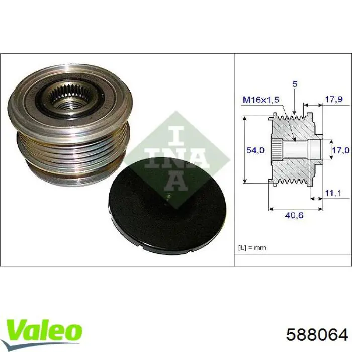 Compre 588064 VALEO Polia do gerador