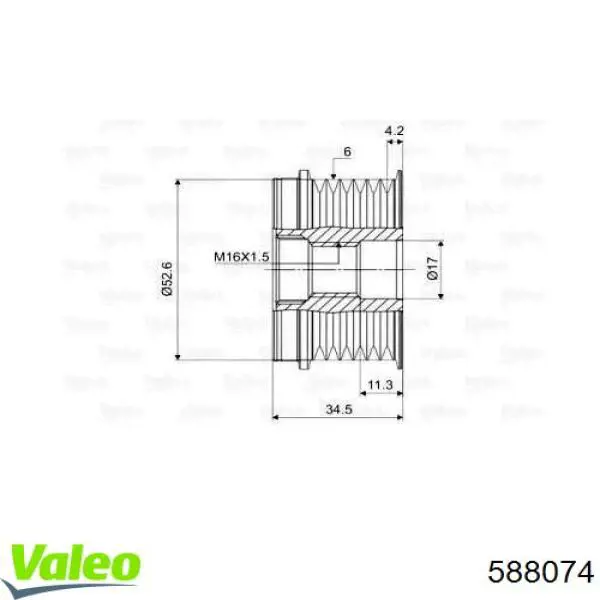 Compre 588074 VALEO Polia do gerador