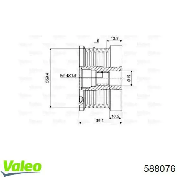 Polia do gerador VALEO 588076 preço, a partir de 46,80 USD