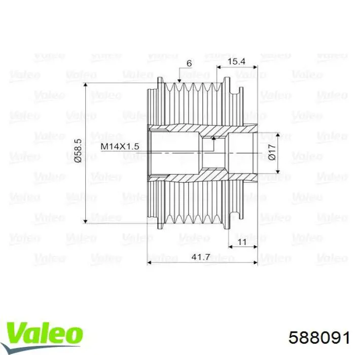 Compre 588091 VALEO Polia do gerador