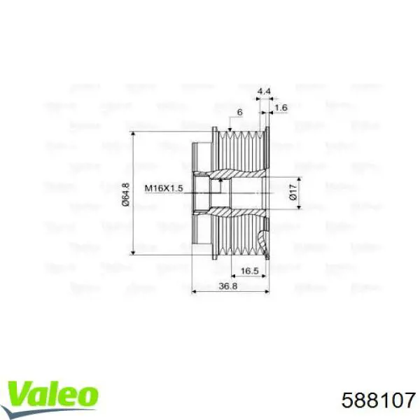 Compre 588107 VALEO Polia do gerador