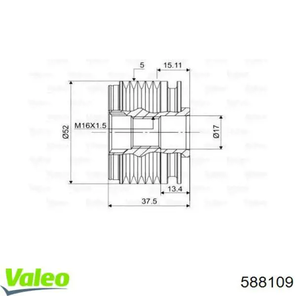 Compre 588109 VALEO Polia do gerador