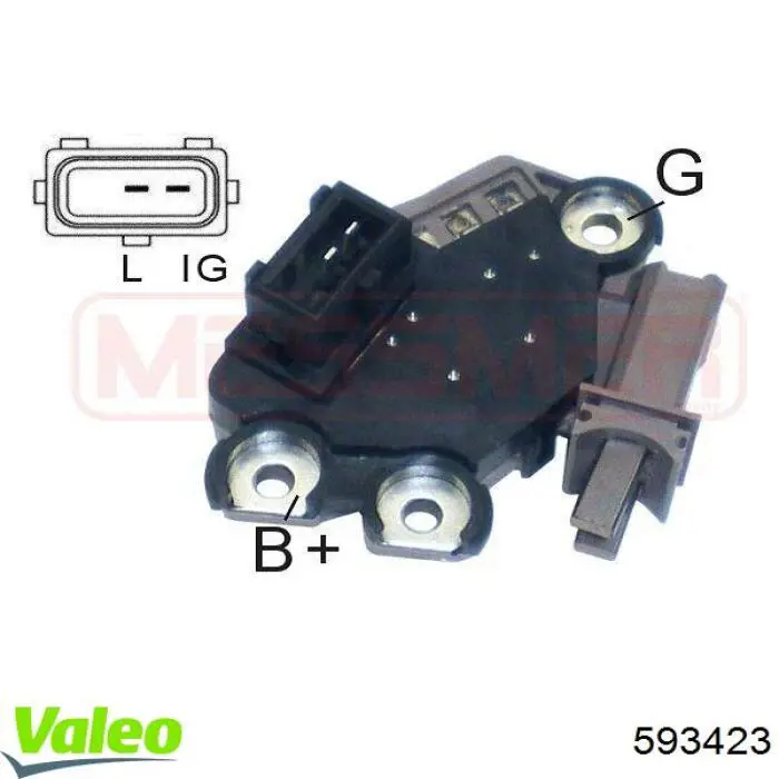 Relê-regulador do gerador (relê de carregamento) VALEO 593423