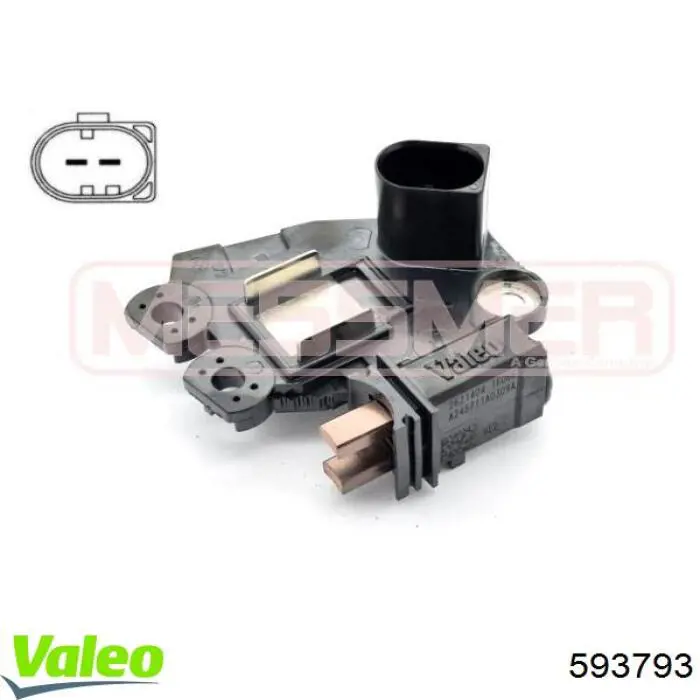 593793 VALEO Relê-regulador do gerador (relê de carregamento)