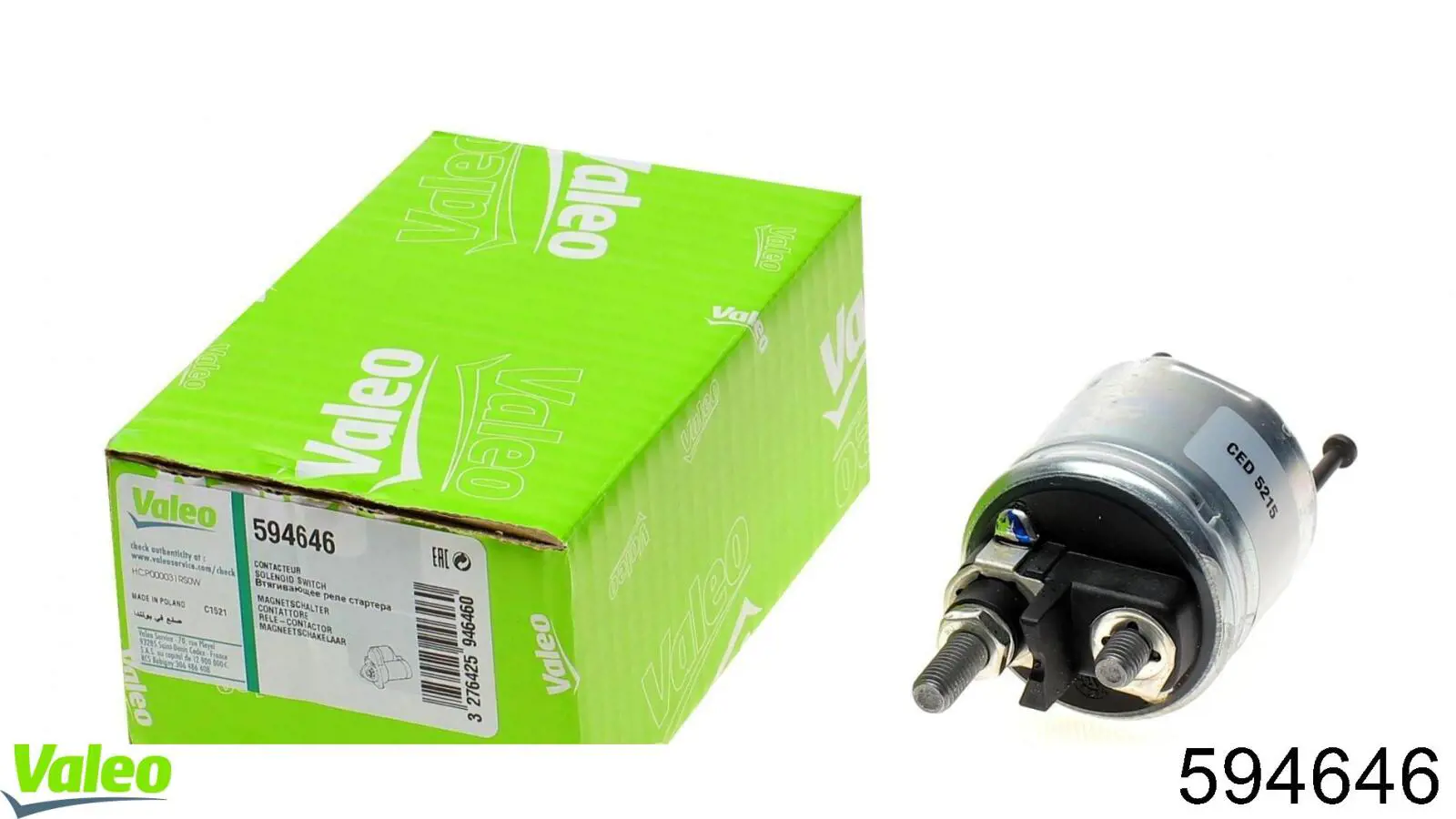 Relê retrator do motor de arranco VALEO 594646 preço, a partir de 42,10 USD