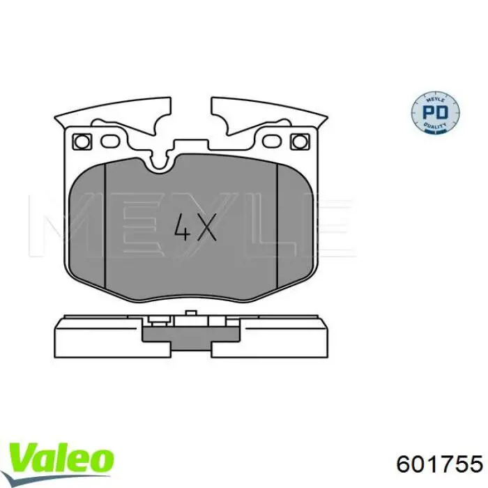 Sapatas do freio dianteiras de disco VALEO 601755