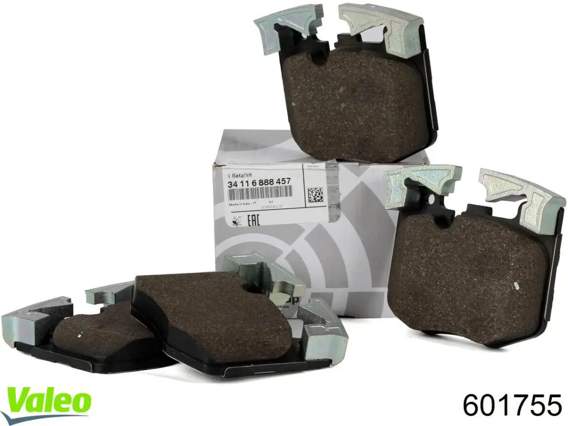 Sapatas do freio dianteiras de disco 601755 VALEO