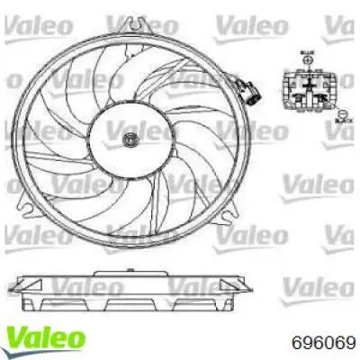 Ventilador elétrico de esfriamento montado (motor + roda de aletas) 696069 VALEO