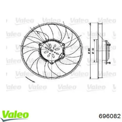 Ventilador elétrico de esfriamento montado (motor + roda de aletas) direito VALEO 696082 preço, a partir de 112,37 USD