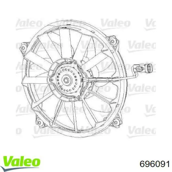 696091 VALEO Ventilador elétrico de esfriamento montado (motor + roda de aletas)