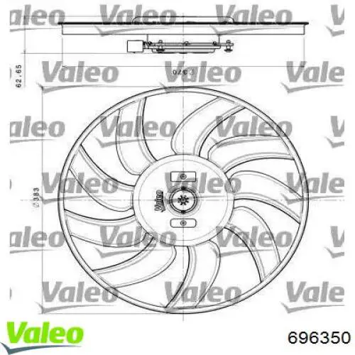 Ventilador elétrico de esfriamento montado (motor + roda de aletas) esquerdo VALEO 696350 preço, a partir de 160,76 USD