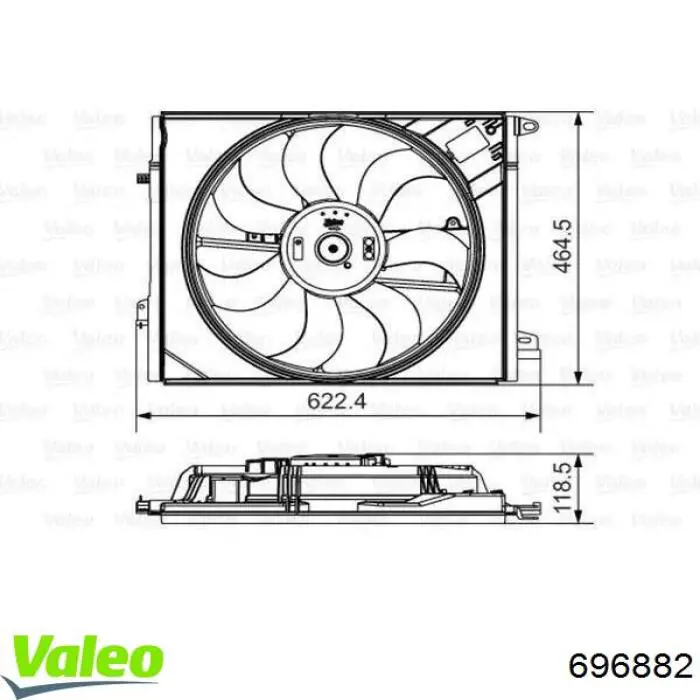 Difusor do radiador de esfriamento, montado com motor e roda de aletas VALEO 696882 preço, a partir de 162,81 USD