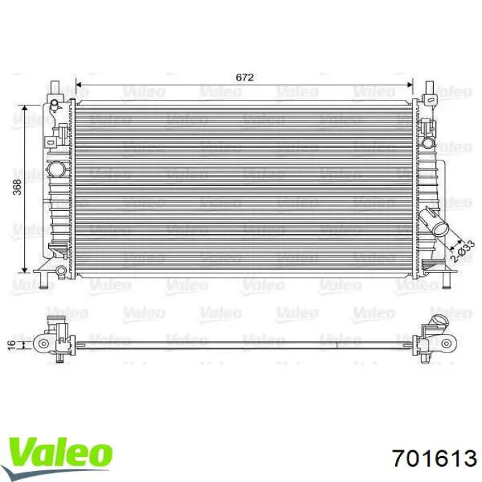 Radiador de esfriamento de motor VALEO 701613 preço, a partir de 123,36 USD