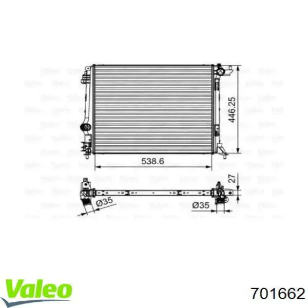 701662 VALEO Radiador de esfriamento de motor
