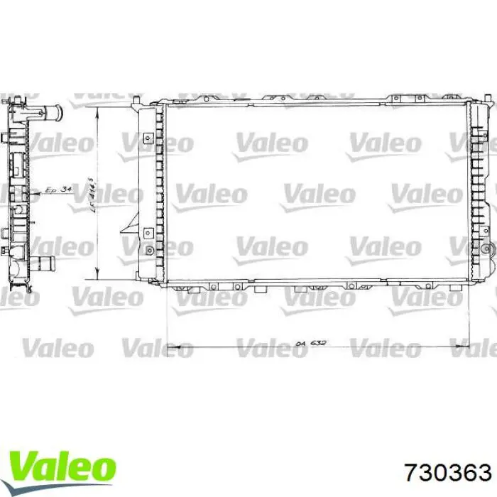 Radiador de esfriamento de motor 730363 VALEO