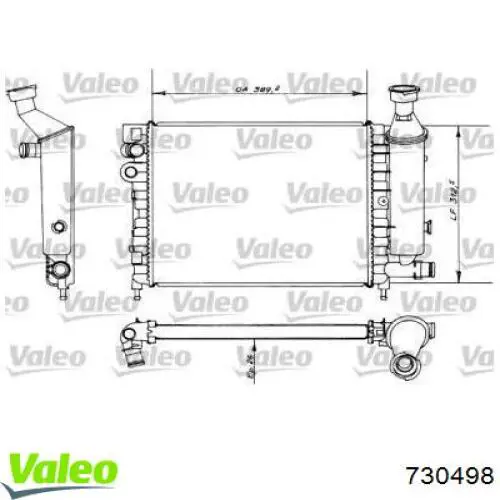 730498 VALEO Radiador de esfriamento de motor
