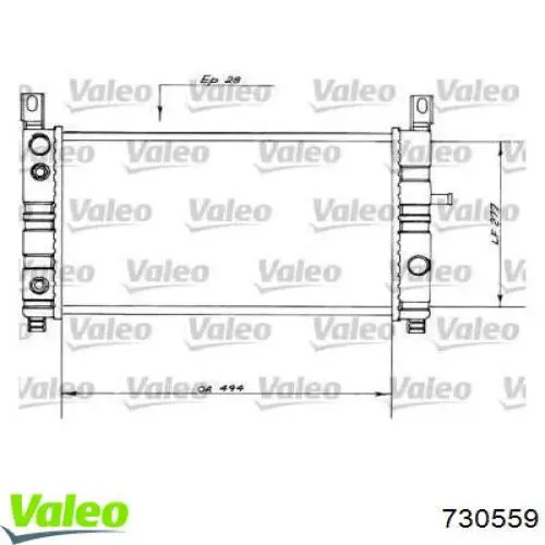 730559 VALEO Radiador de esfriamento de motor