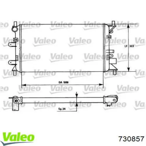 Compre 730857 VALEO Radiador de esfriamento de motor