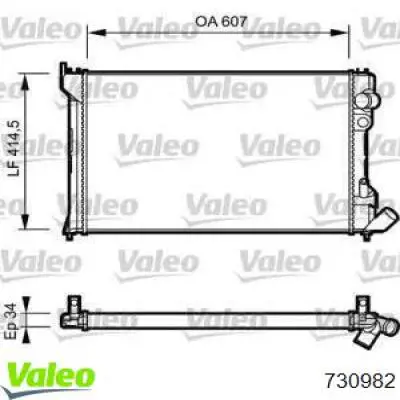 Radiador de esfriamento de motor 730982 VALEO