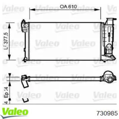 Radiador de esfriamento de motor 730985 VALEO