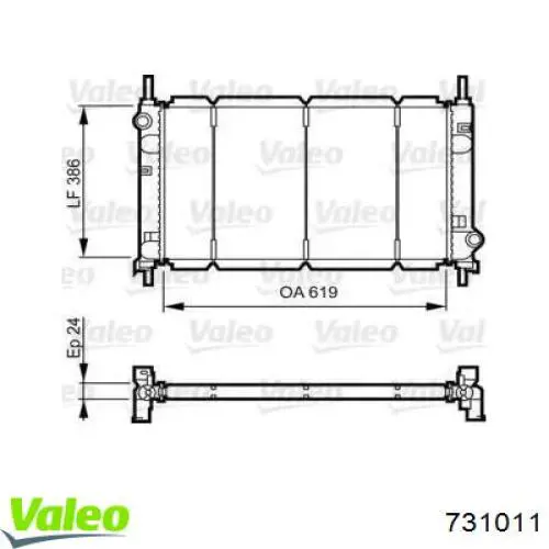 Radiador de esfriamento de motor 731011 VALEO