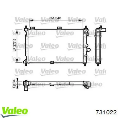 Compre 731022 VALEO Radiador de esfriamento de motor