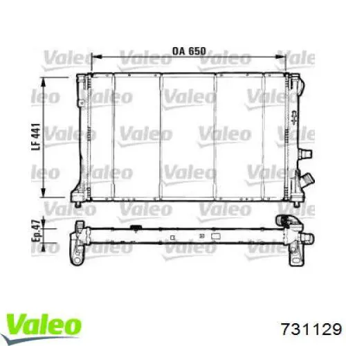 Radiador de esfriamento de motor VALEO 731129 preço, a partir de 131,63 USD