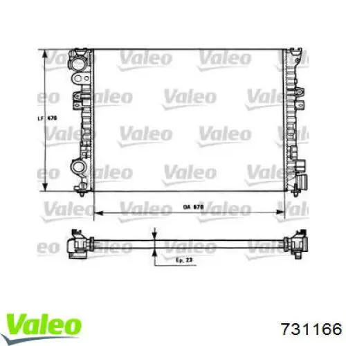 731166 VALEO Radiador de esfriamento de motor