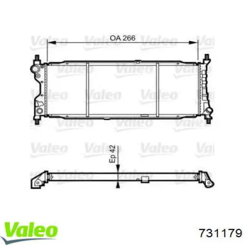 Radiador de esfriamento de motor 731179 VALEO