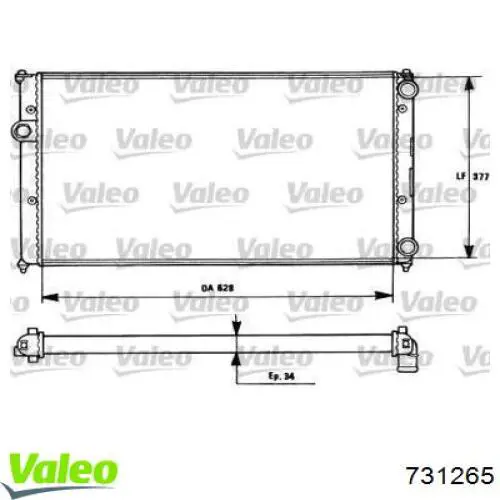 Compre 731265 VALEO Radiador de esfriamento de motor