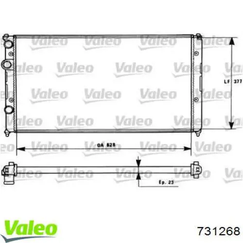 Radiador de esfriamento de motor 731268 VALEO