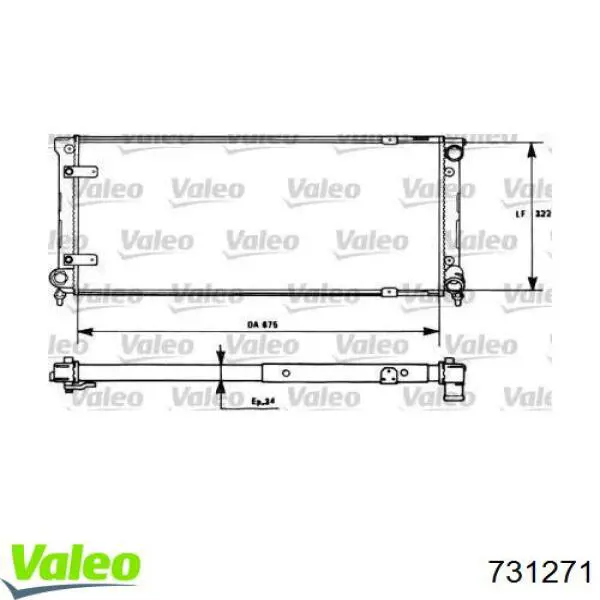 Radiador de esfriamento de motor 731271 VALEO