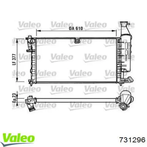 731296 VALEO Radiador de esfriamento de motor