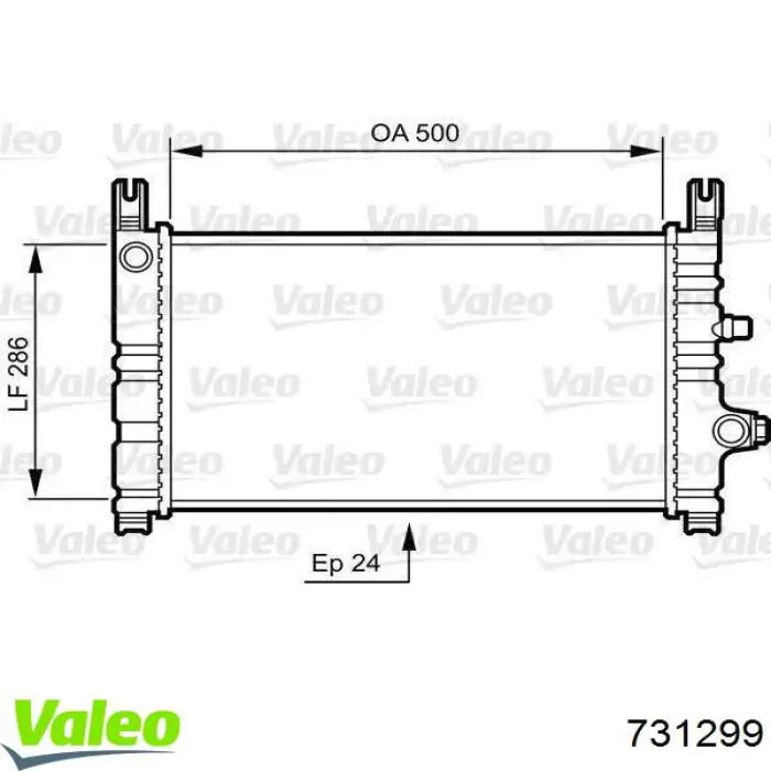 731299 VALEO Radiador de esfriamento de motor
