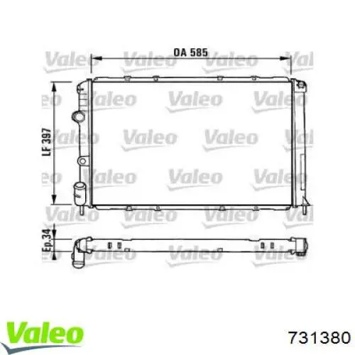 Compre 731380 VALEO Radiador de esfriamento de motor