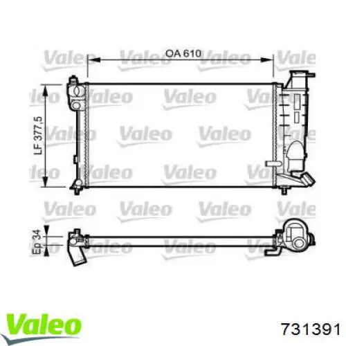 Radiador de esfriamento de motor VALEO 731391 preço, a partir de 151,92 USD