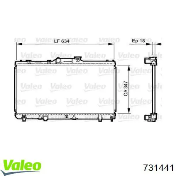 Radiador de esfriamento de motor 731441 VALEO