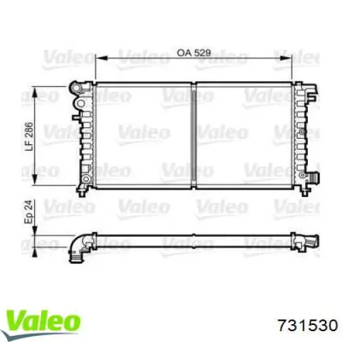 Radiador de esfriamento de motor 731530 VALEO