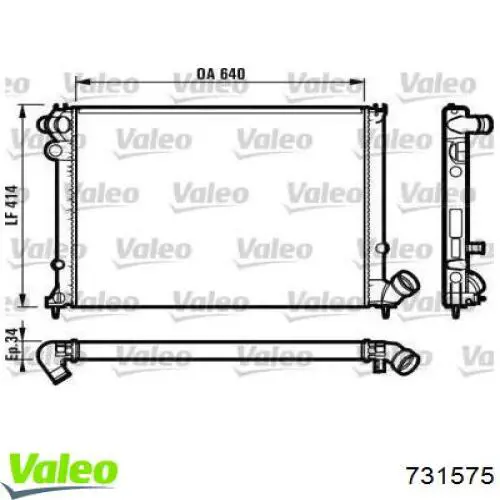 Radiador de esfriamento de motor VALEO 731575 preço, a partir de 96,20 USD