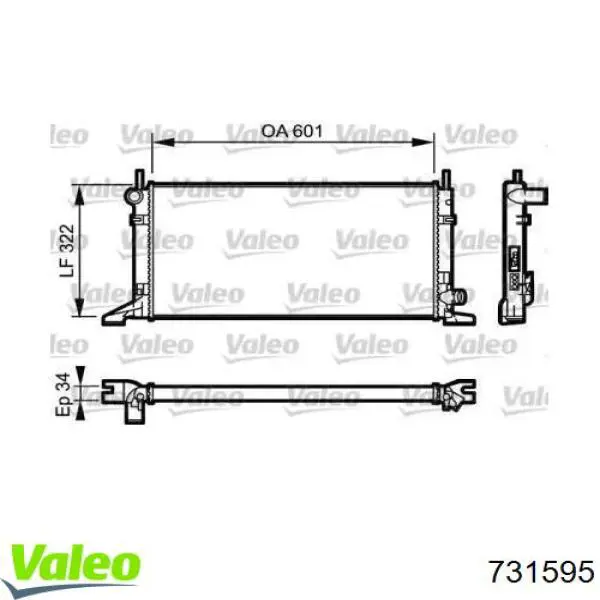 731595 VALEO Radiador de esfriamento de motor